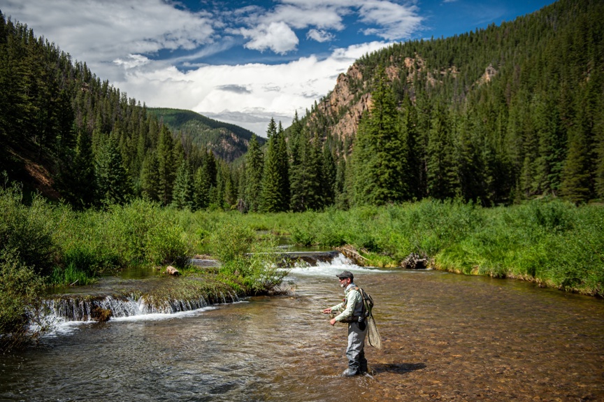 Fly fishing on the Taylor River in Colorado.